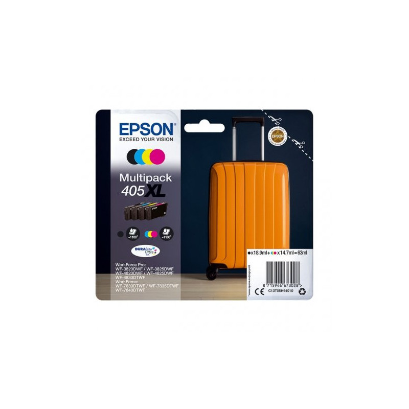 Cartouche D'origine EPSON 405XL Pack x4 Noir Cyan Magenta Jaune