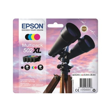 Cartouche 502XL Origine Epson - Pack x4 jet d'encre authentique