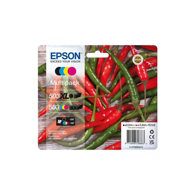 Cartouche D'encre Origine Epson 503XL - Pack x 4 - Référence