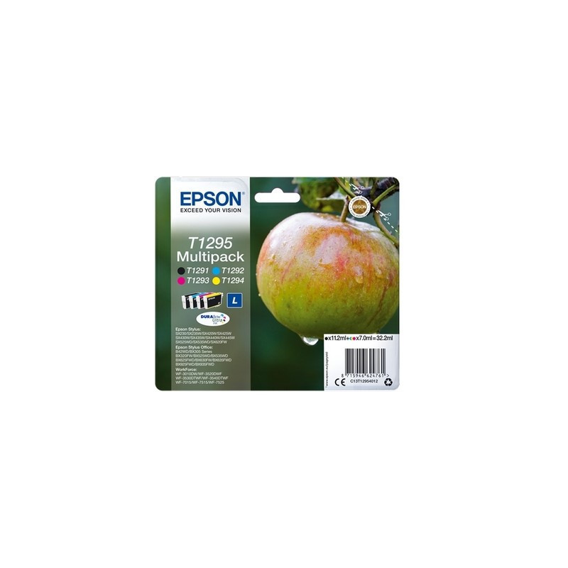 Cartouche Epson 1295 - Pack x4 Noir Cyan Magenta Jaune - Origine