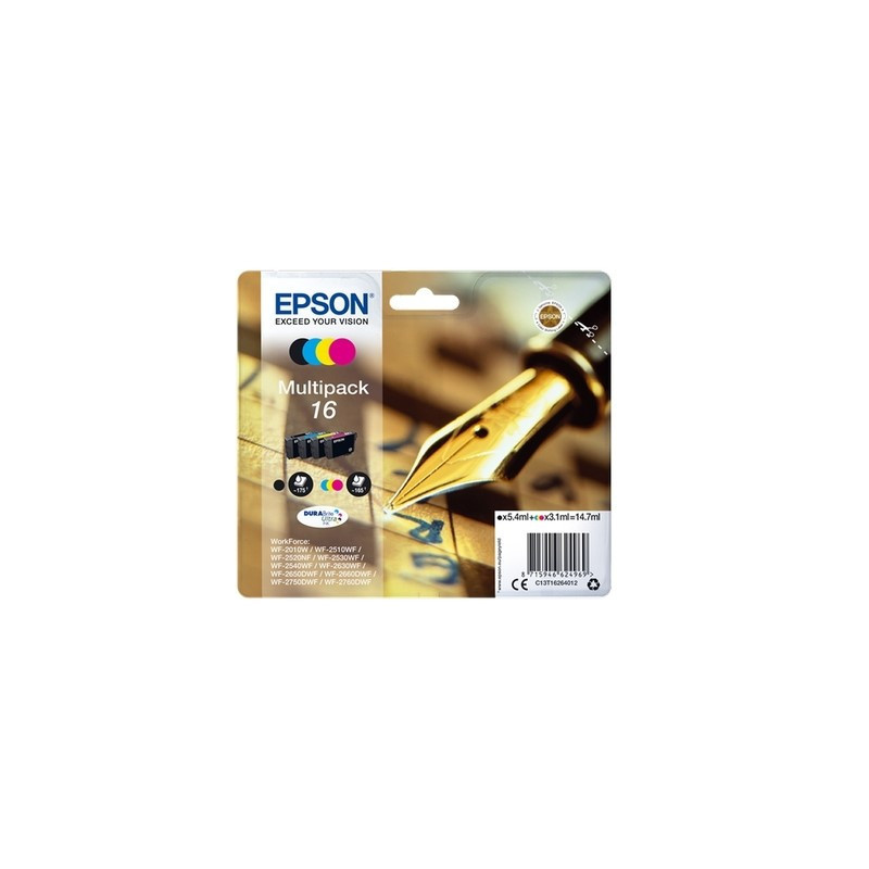 Cartouches Epson T1626 Origine - Pack x4 - Référence exacte