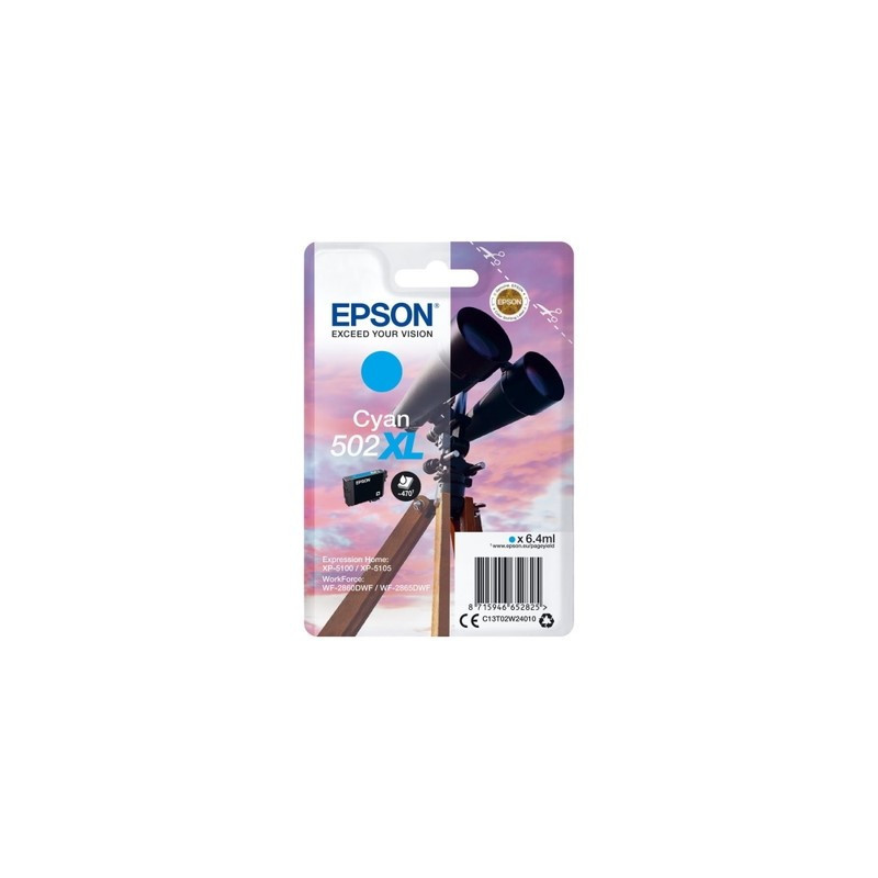 Cartouche Epson 502XL Cyan Origine - Réf T02W240