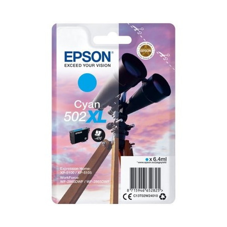 Cartouche Epson 502XL Cyan Origine - Réf T02W240