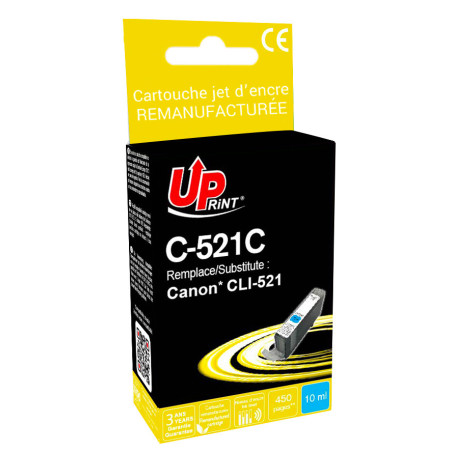 Cartouche Cyan Premium UPrint CLI521 compatible Canon Pixma