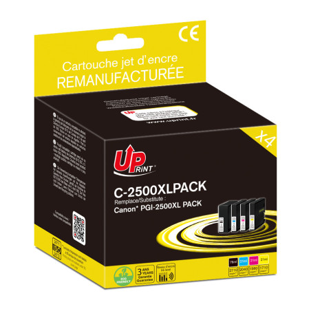 Cartouches UPrint compatible Canon PGI-2500XL PACK - Gamme Premium