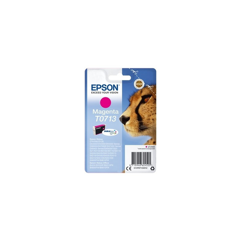 Cartouche Magenta T0713 d'origine Epson pour Stylus D 120, D 78, D
