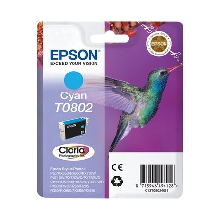 Cartouche Origine Cyan T0802 pour Epson Stylus Photo