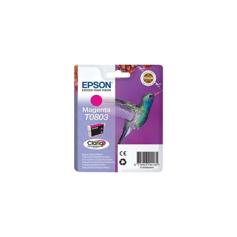 Cartouche Epson T0803 Magenta Origine - Référence OEM exacte