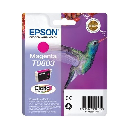 Cartouche Epson T0803 Magenta Origine - Référence OEM exacte