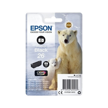 Cartouche Origine Epson T2611 Noir Photo - Référence Exacte