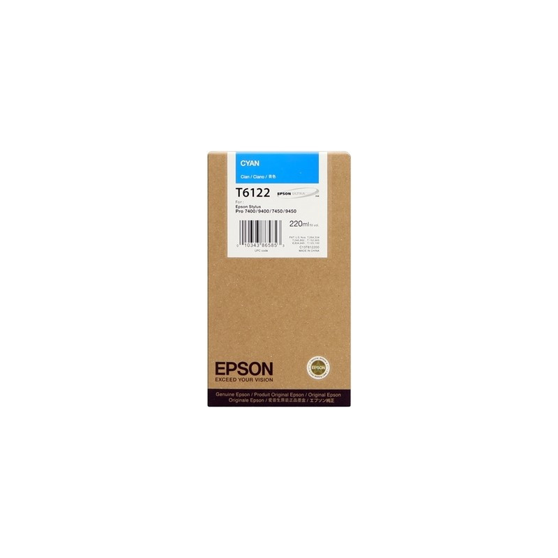 Cartouche Origine Cyan Epson T6122 - garantie 2 ans