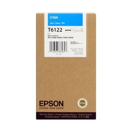 Cartouche Origine Cyan Epson T6122 - garantie 2 ans