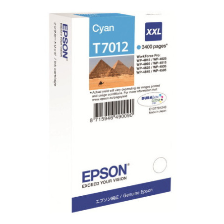 Cartouche d'origine Epson T7012 Cyan pour WorkForce Pro