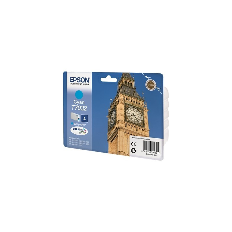 Cartouche UT7032 T703240 Cyan Origine Epson - Conforme et reconnue