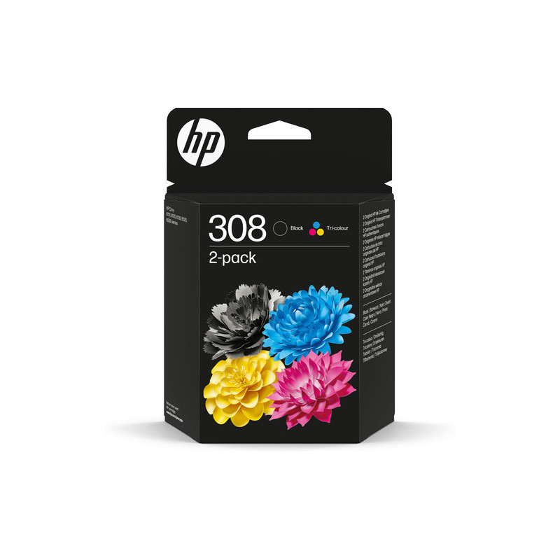 Cartouches Origine HP 308 Noir + Tricore x2 - Référence exacte 308