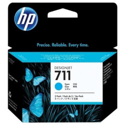 Cartouche D'origine HP 711 Cyan CZ134A - Pack x 3 - Gamme Origine