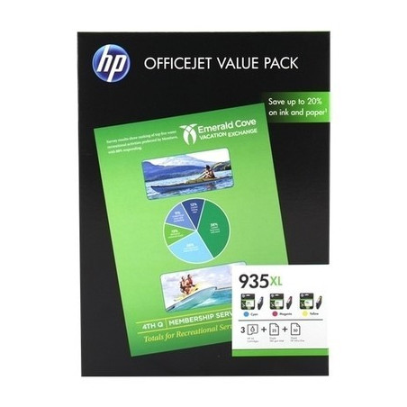 Cartouche d'origine HP 935XL - Pack x 3 jet d'encre authentique