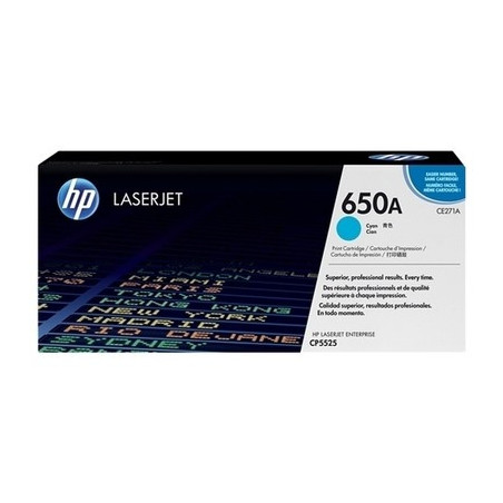 Cartouche d'origine cyan 650A pour HP LaserJet CP 55xx, conforme et