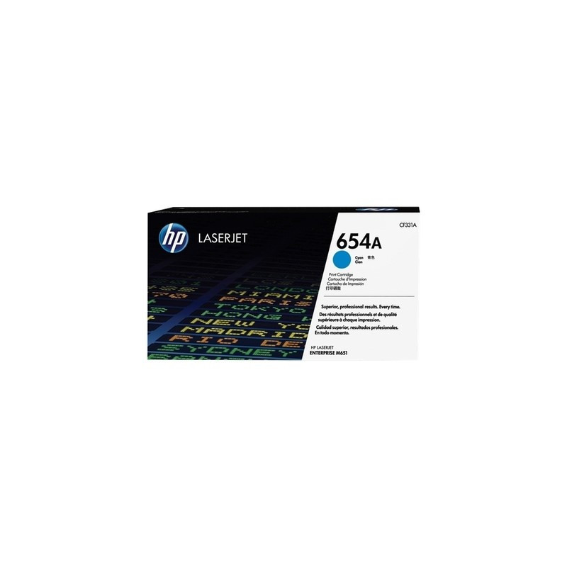 Cartouche d'origine H-654A cyan pour HP Color LaserJet Enterprise