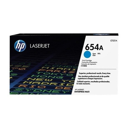 Cartouche d'origine H-654A cyan pour HP Color LaserJet Enterprise