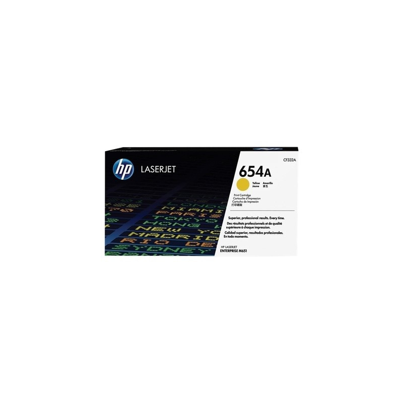 Toner Laser Original HP H-654A Jaune - Conforme & Rendu calibré