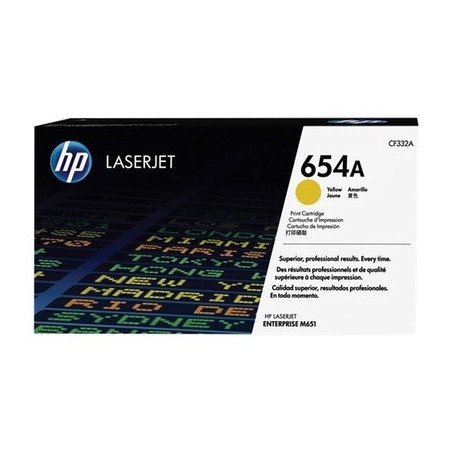 Toner Laser Original HP H-654A Jaune - Conforme & Rendu calibré