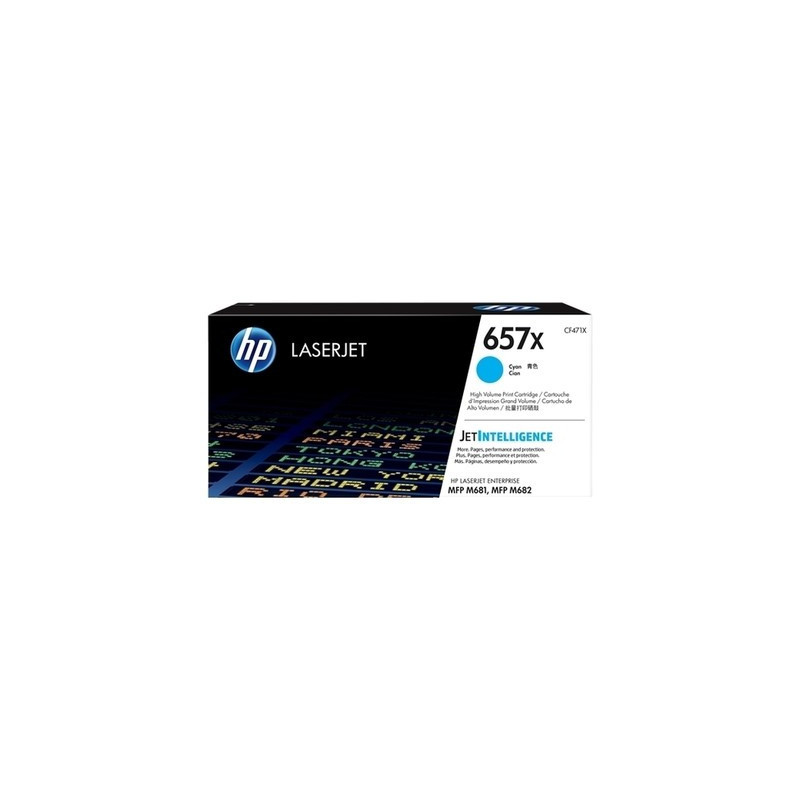 Cartouche Origine HP 657X Cyan pour imprimantes HP Enterprise MFP