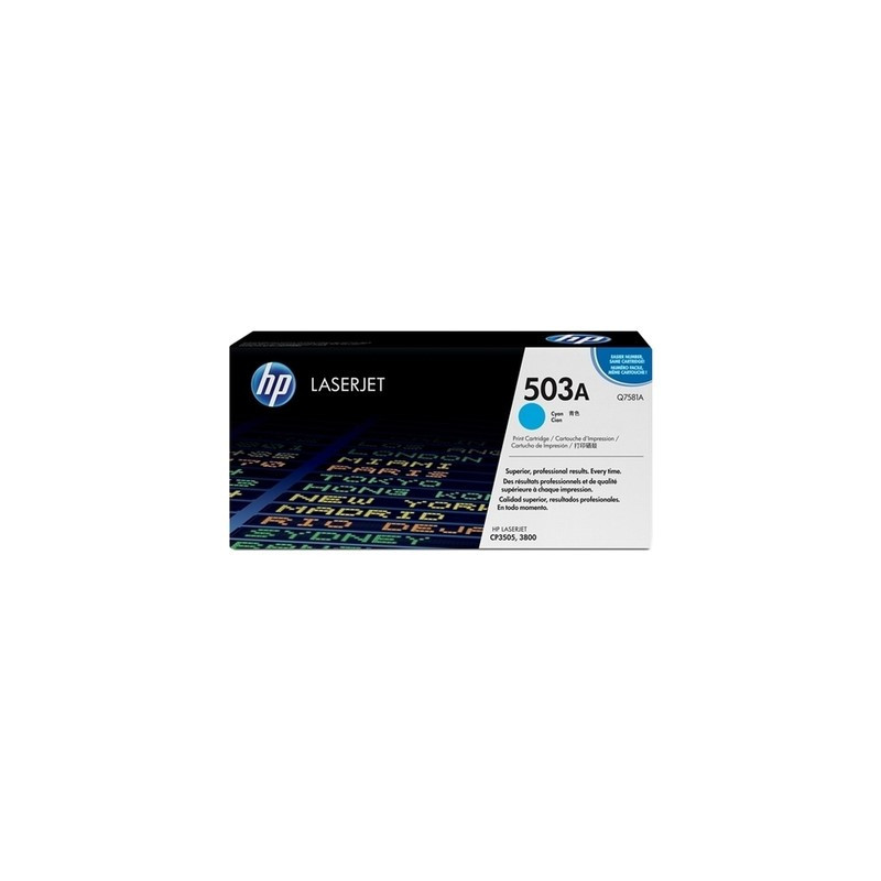 Cartouche cyan d'origine Q7581A pour HP Color LaserJet 3800 et CP3505