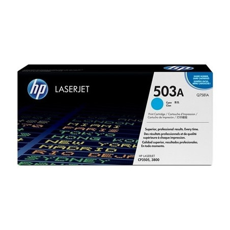 Cartouche cyan d'origine Q7581A pour HP Color LaserJet 3800 et CP3505