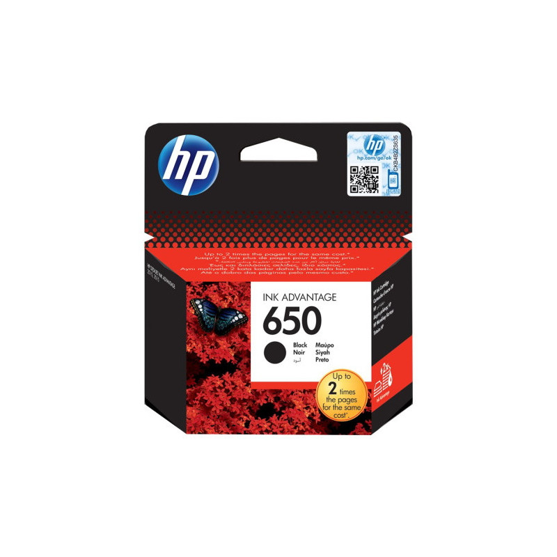 Cartouche Origine HP 650 Noir pour imprimantes HP DeskJet 1500/2500