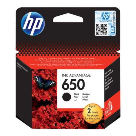 Cartouche Origine HP 650 Noir pour imprimantes HP DeskJet 1500/2500
