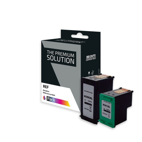 Cartouche Compatible HP C8767EE Pack x 2 Noir + Tricolore