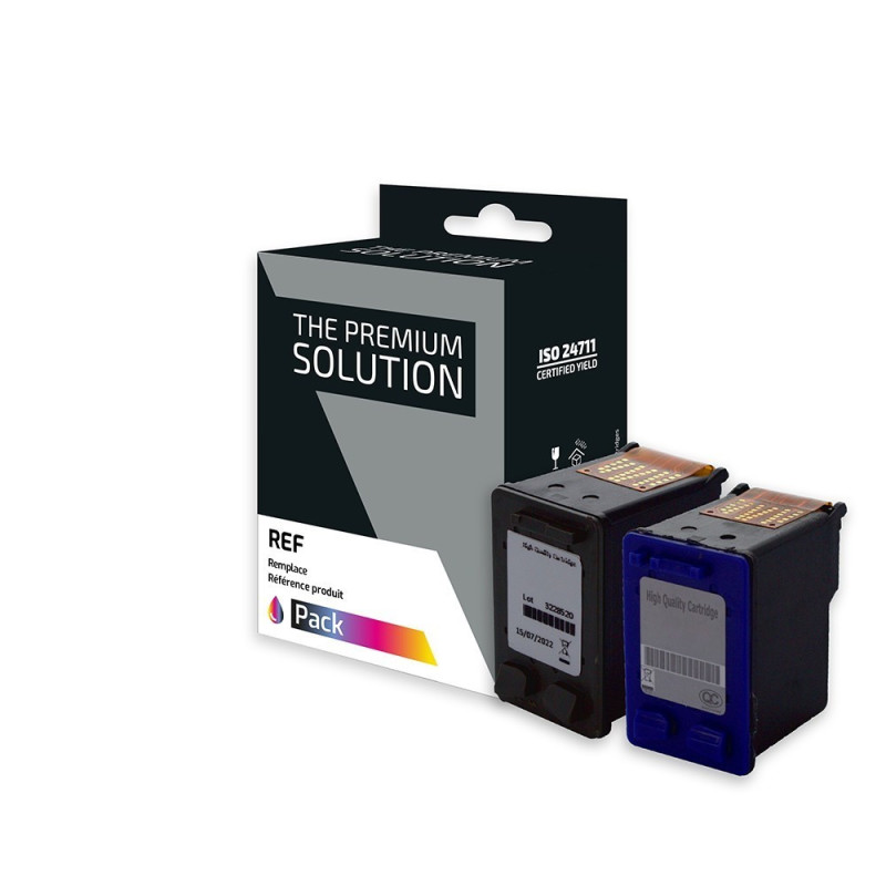 Cartouche Compatible HP C6656AE Noir + Tricolore x2 - 1er Prix