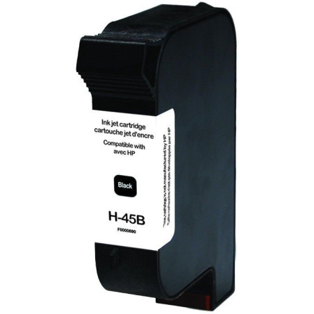 Cartouche UPrint Noir Premium pour imprimantes HP, compatible 51645A