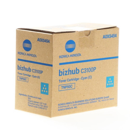 Cartouche cyan Origine Konica Minolta 50 pour Bizhub C3100P