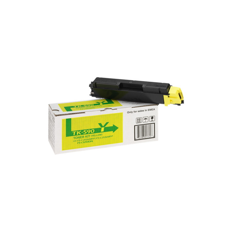 Cartouche jaune Origine Kyocera 1T02KVANL0, TK590Y pour modèles listés