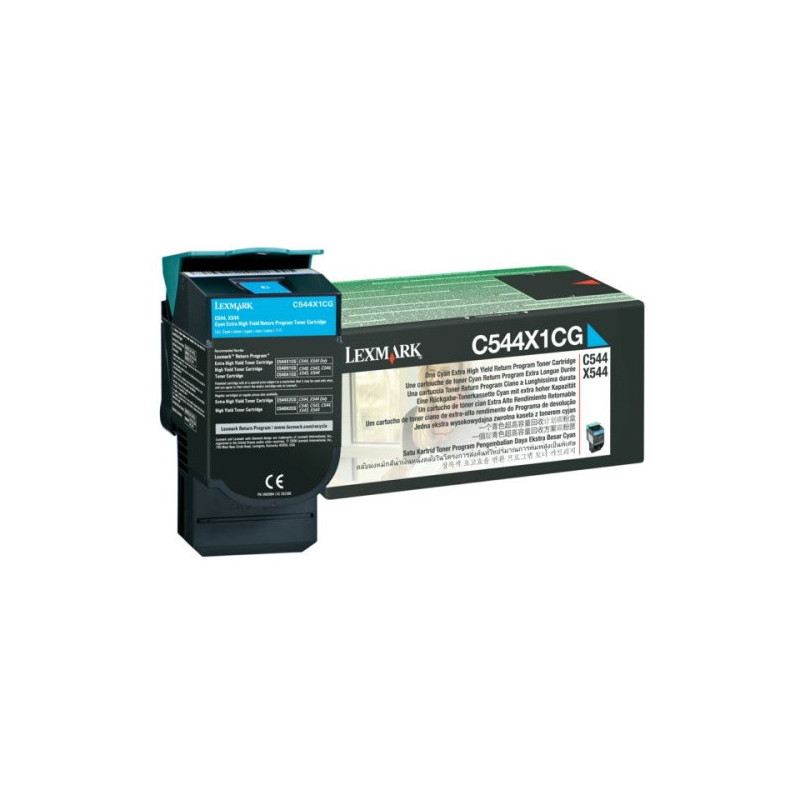 Cartouche d'origine Lexmark 0C544X1CG cyan pour C 544 Series