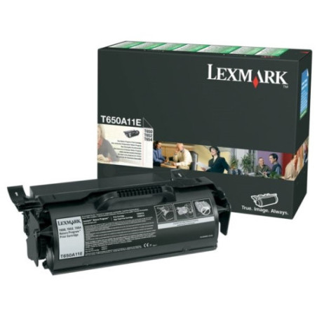 Cartouche d'origine Lexmark 650A Noir pour imprimantes Lexmark T 650