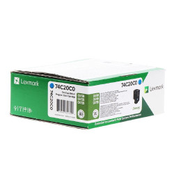 Toner laser Lexmark 742 Cyan | Origine