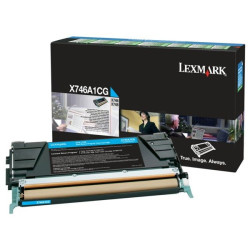 Cartouche Origine Lexmark X746A1CG Cyan pour X 746 DE, X 748 DE, X