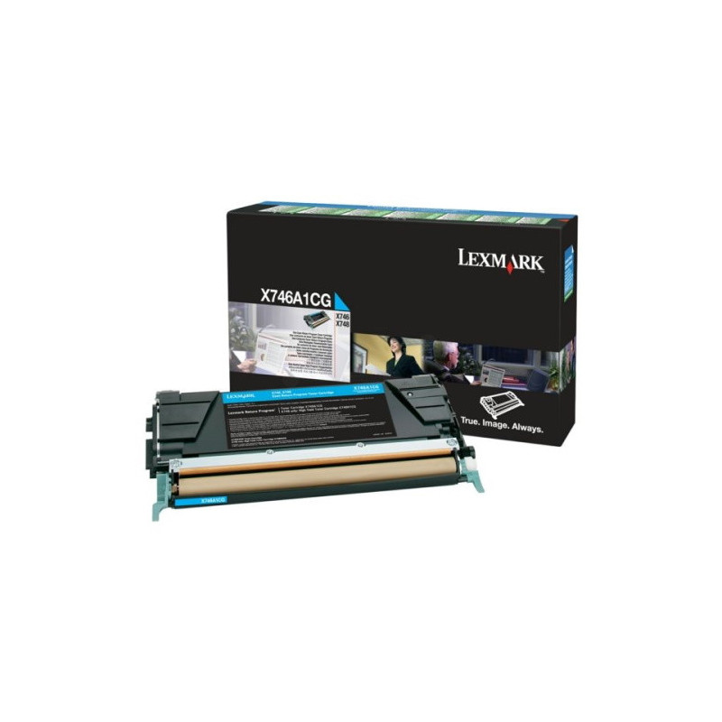 Cartouche Origine Lexmark X746A1CG Cyan pour X 746 DE, X 748 DE, X