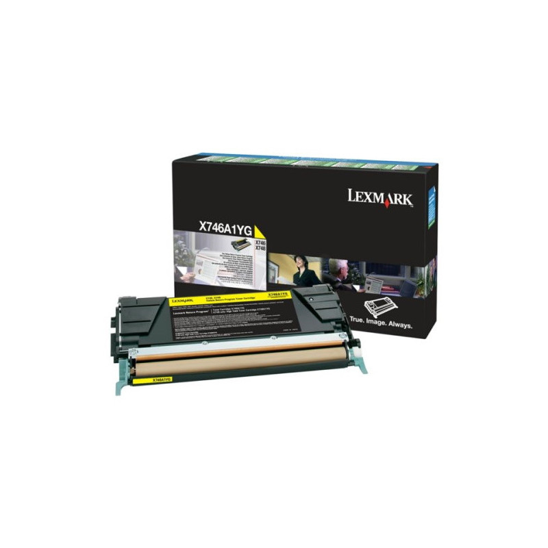 Cartouche Toner Lexmark X746A1YG Jaune Origine pour X746 DE X748 DE