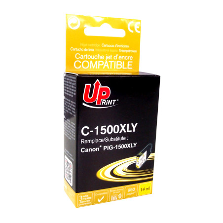 Cartouche d'encre UPrint compatible Canon PGI-1500XL Jaune · 950 pages