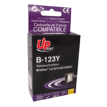 Cartouche Jaune Premium UPrint pour imprimantes Brother LC121/