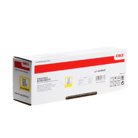 Cartouche jaune Origine OKI 46490605 pour C532DN C542DN C563DN MC573DN