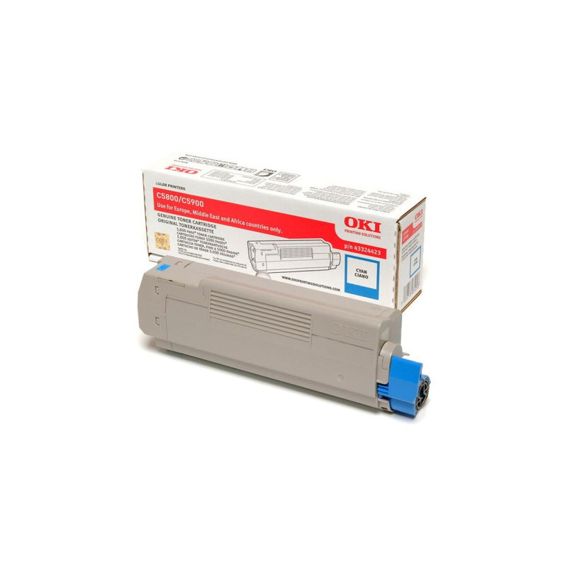 Cartouche Cyan Origine pour imprimantes OKI C5800 5000 pages