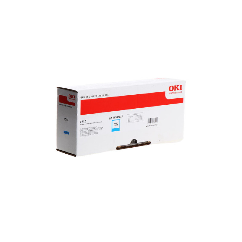 Cartouche d'origine cyan pour Oki C 712 - Référence 46507615