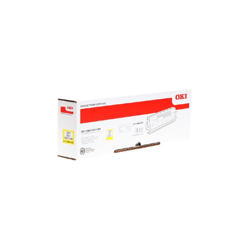 Cartouche Jaune d'Origine pour OKI C 831 N et autres modèles