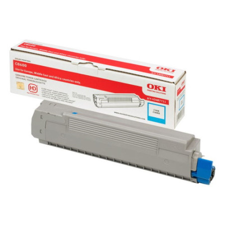 Cartouche d'origine C8600 OKI Cyan pour imprimantes C8600 Series