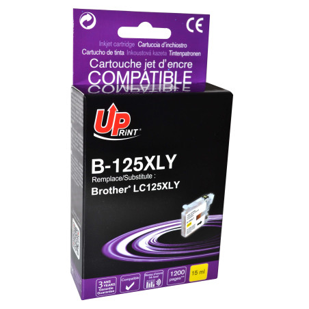 Cartouche Jaune Premium UPrint LC125XL pour imprimantes Brother